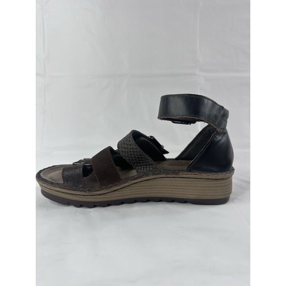 Naot Dark Brown Leather Begonia Strappy Gladiator Sandals Shoes 36 US 5-5.5 - Picture 4 of 11